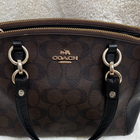 Classic Coach Mini Christie Handbag Brown/Black Logo Pattern F36718 - Picture 2 of 12
